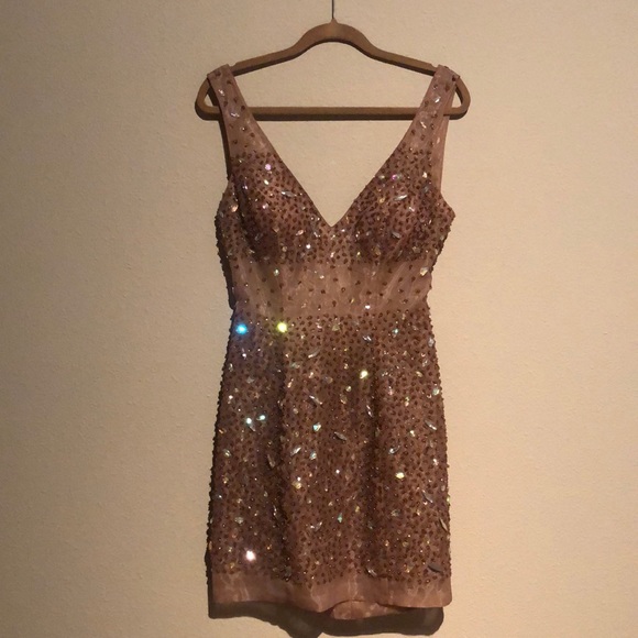 Beaded Cocktail Minidress - Picture 1 of 4